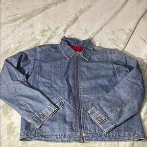 Chicos Anniversary Beaded Parrot Denim Jacket